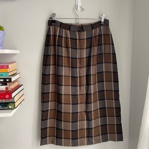 Vintage Wool Plaid Skirt